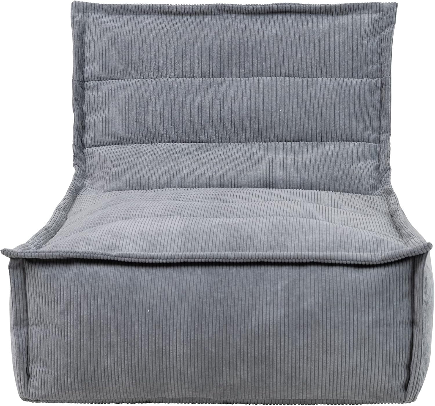 Grey Corduroy Lounge Bean Bag Chair | Large Adult Seat for Living Room