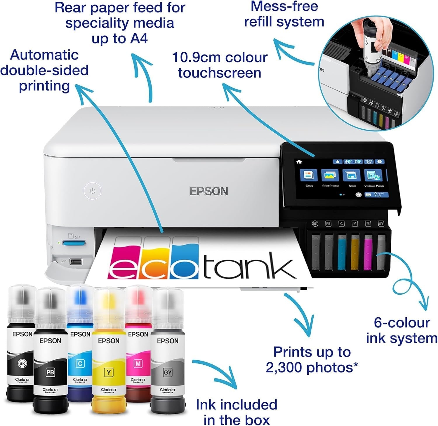 A4 Wireless Ink Tank Photo Printer Duplex High-Quality Colour Prints