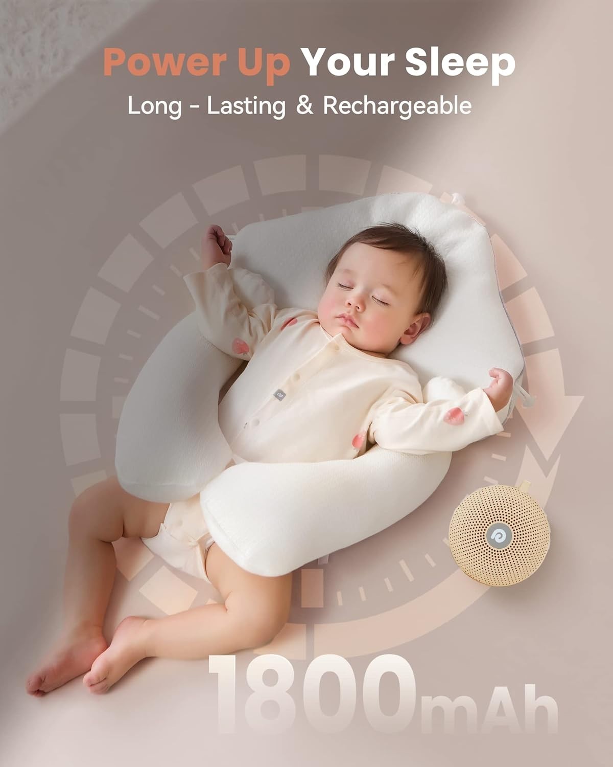 Portable White Noise Machine Baby Sleep Aid 21 Sounds Rechargeable Battery