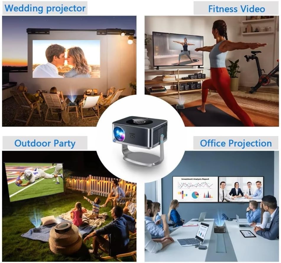 30000 Lumens 4K Projector WiFi 6 Bluetooth Android Portable Home Theater