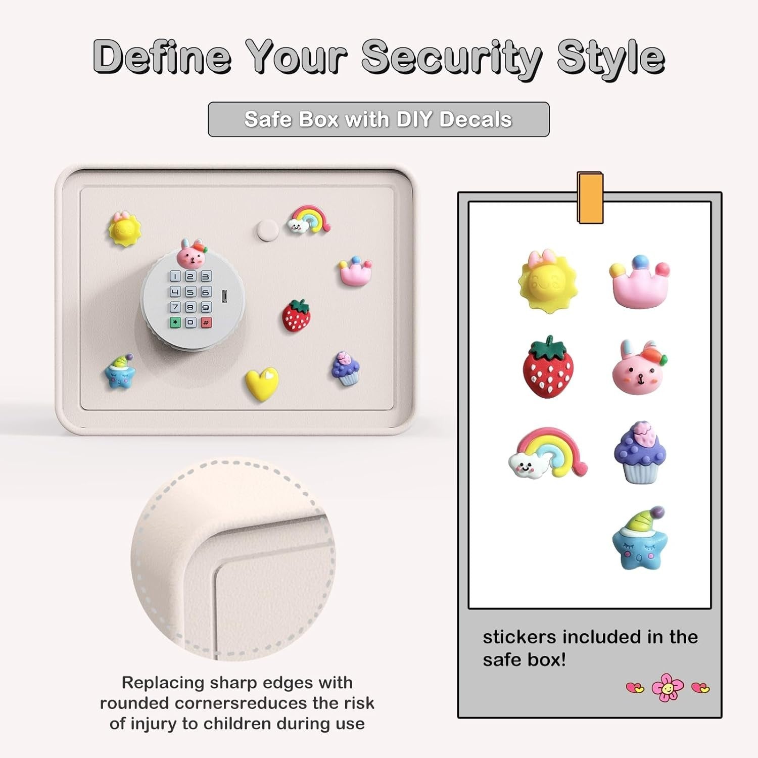 Kids Mini Safe Box Electronic Money Bank Keypad Lock Piggy Bank White
