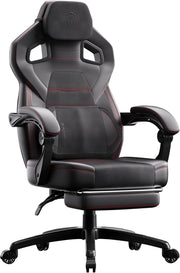 Ergonomic Gaming Chair Wide Back Recliner w/ Footrest PU Leather Home Office