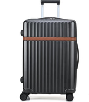 24 Inch Medium Hard Shell Suitcase PC ABS Lightweight Spinner Lock Grey