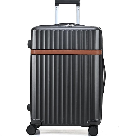24 Inch Medium Hard Shell Suitcase PC ABS Lightweight Spinner Lock Grey