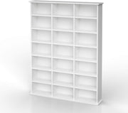 Large CD DVD Blu Ray Storage Shelf Cabinet 21 Compartments White Rack