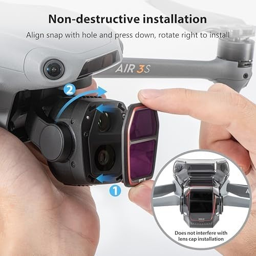 Air 3S 6-Pack ND/UV/CPL Drone Lens Filters Set for Aerial Photography & Video
