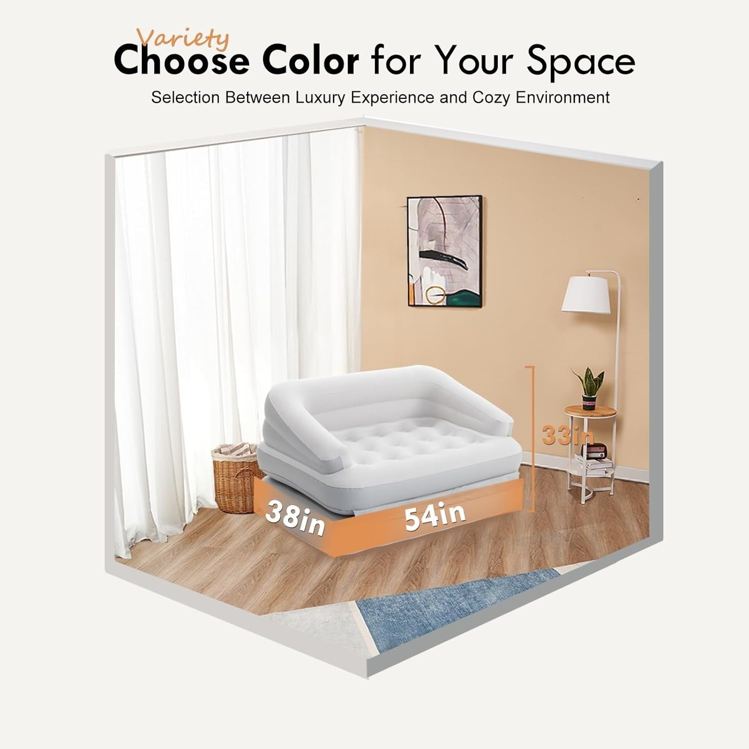 Inflatable Air Sofa Bed 198x137x61cm Outdoor Couch Mattress Full