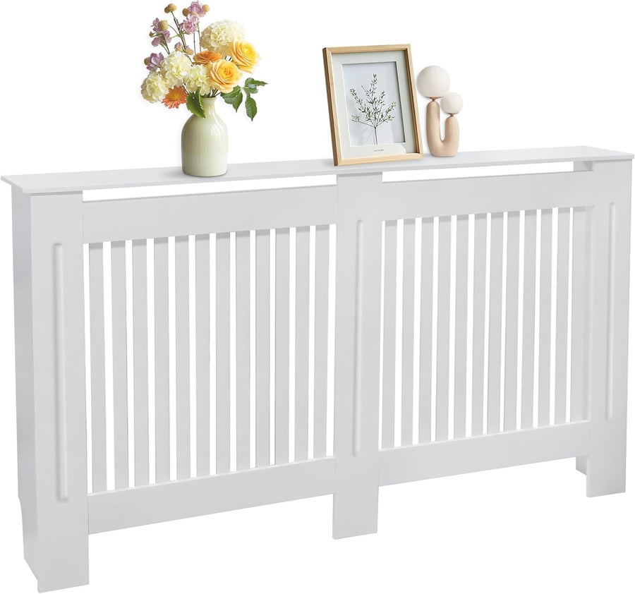 Extra Large White Radiator Cover Cabinet 101cm Tall MDF Vertical Heater Cover