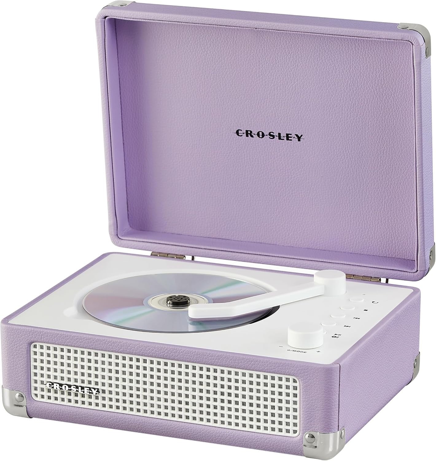 Vintage Suitcase CD Player Bluetooth FM Radio Rechargeable Speakers Purple