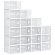 Clear Stackable Shoe Boxes – 18PC Set with Magnetic Doors & Air Vents
