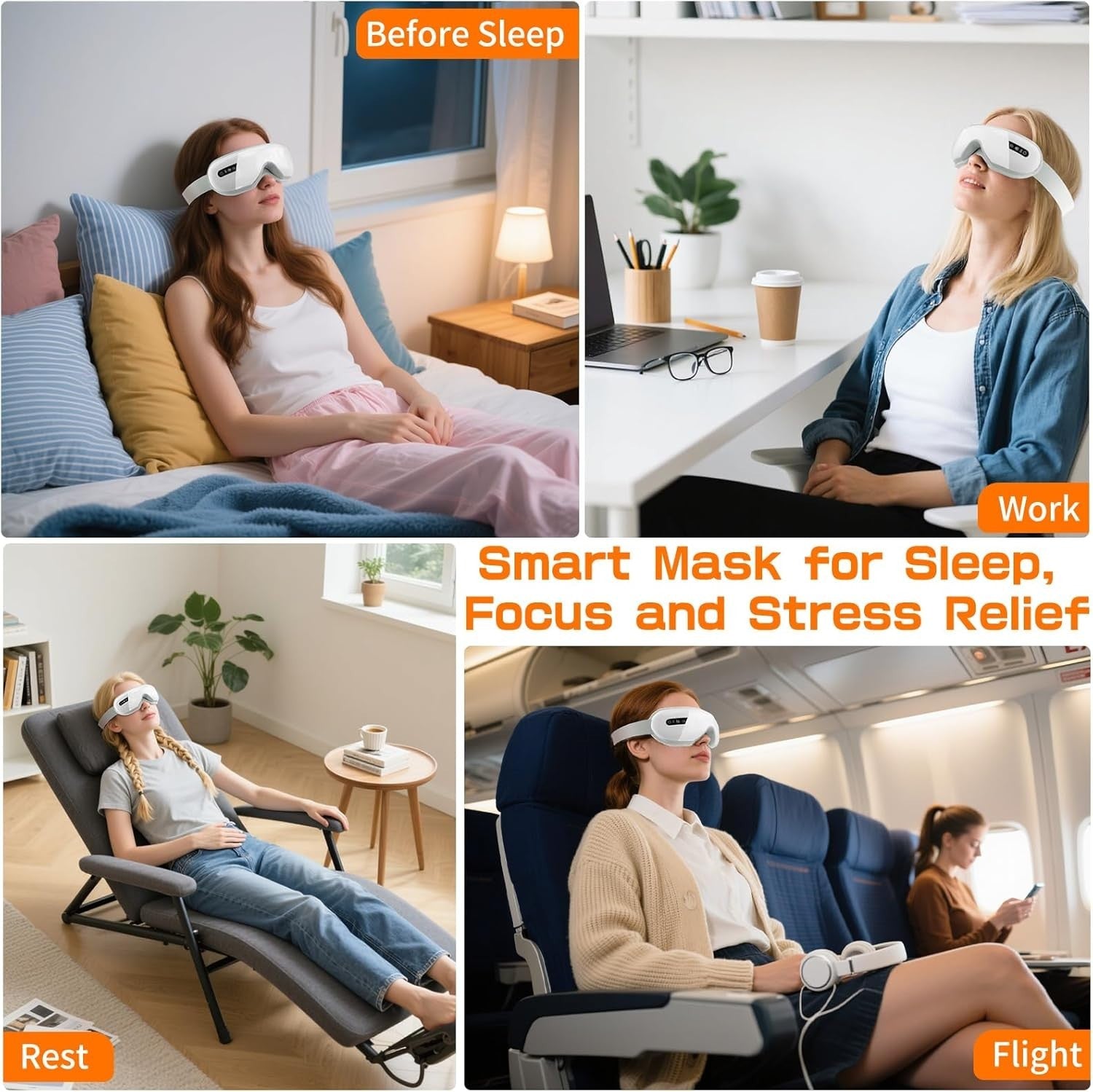 Heated Eye Massager Compression Music Dry Eye Strain Relief
