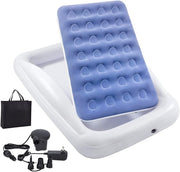 Inflatable Kids Travel Bed with Rails & Electric Pump | Toddler Mattress