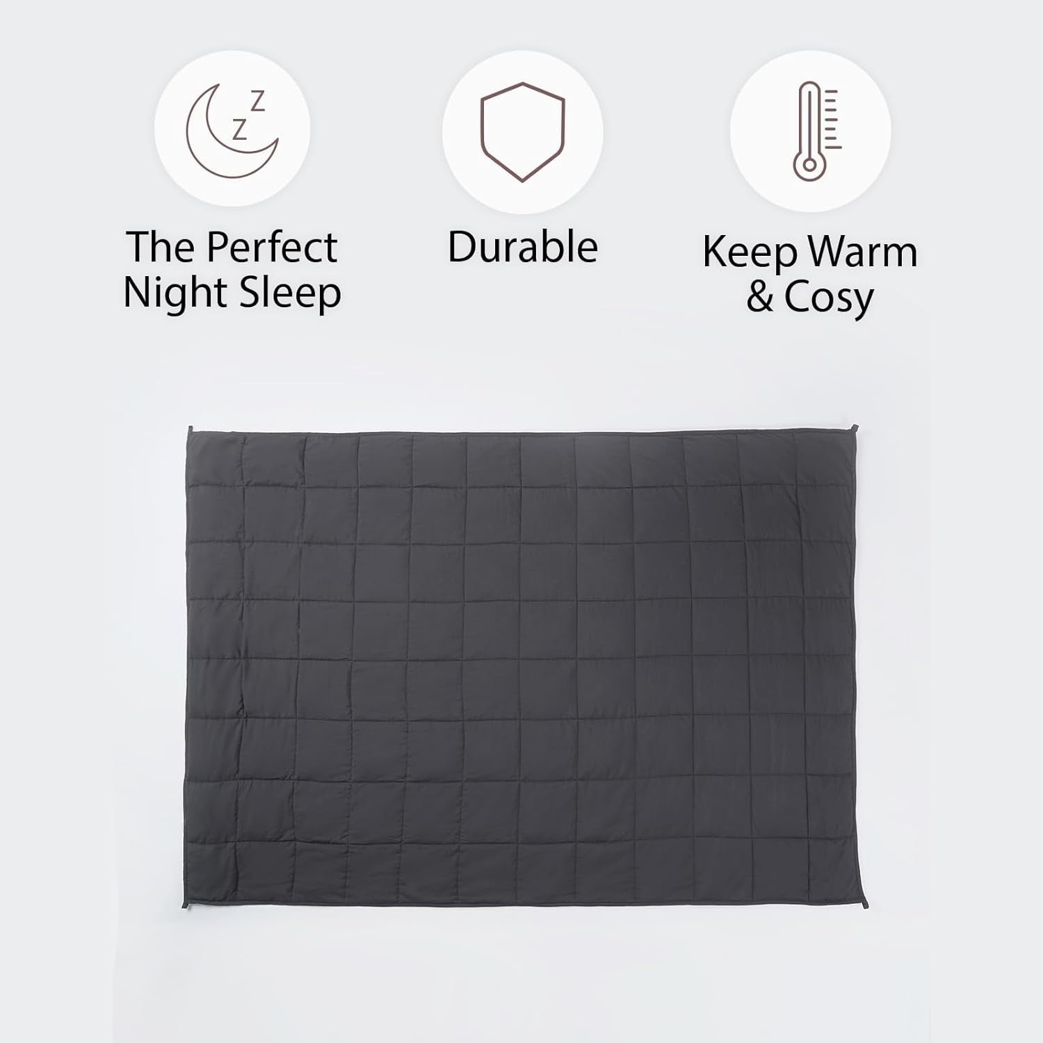 Weighted Blanket Adults Charcoal Grey 6kg 125x180cm Calming Sleep Aid