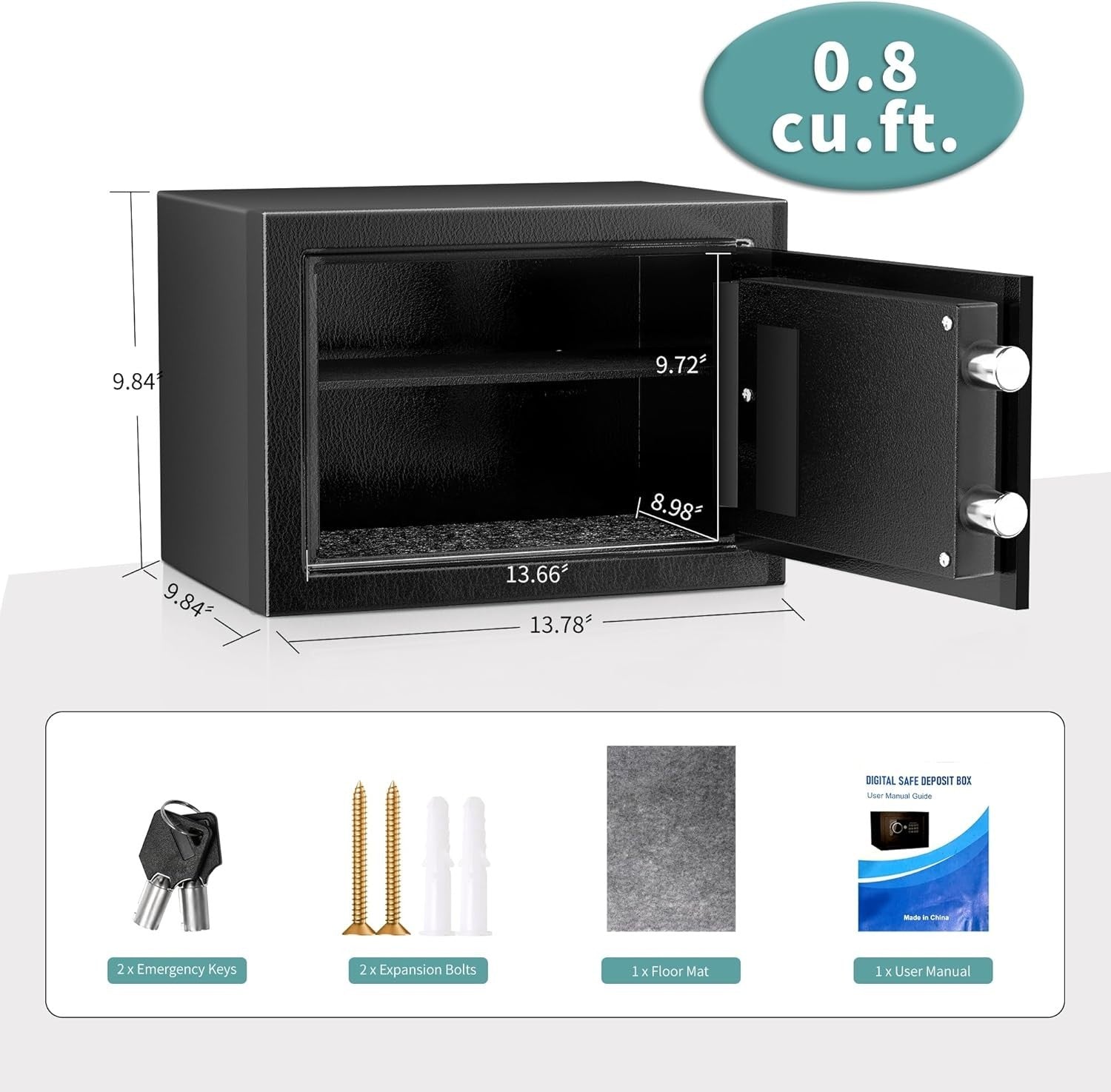 21L Digital Safe Box Electronic Keypad Security Cash Jewelry Safe