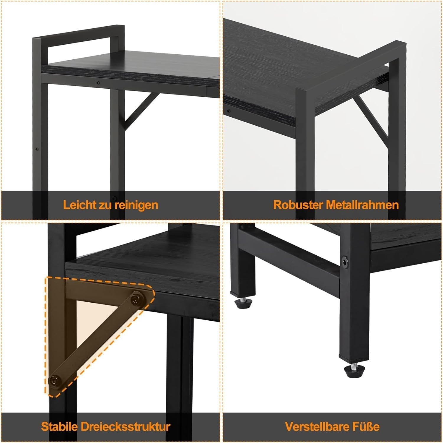 Narrow Console Table 2-Tier Entryway Shelf, Industrial Black, 29.5” W