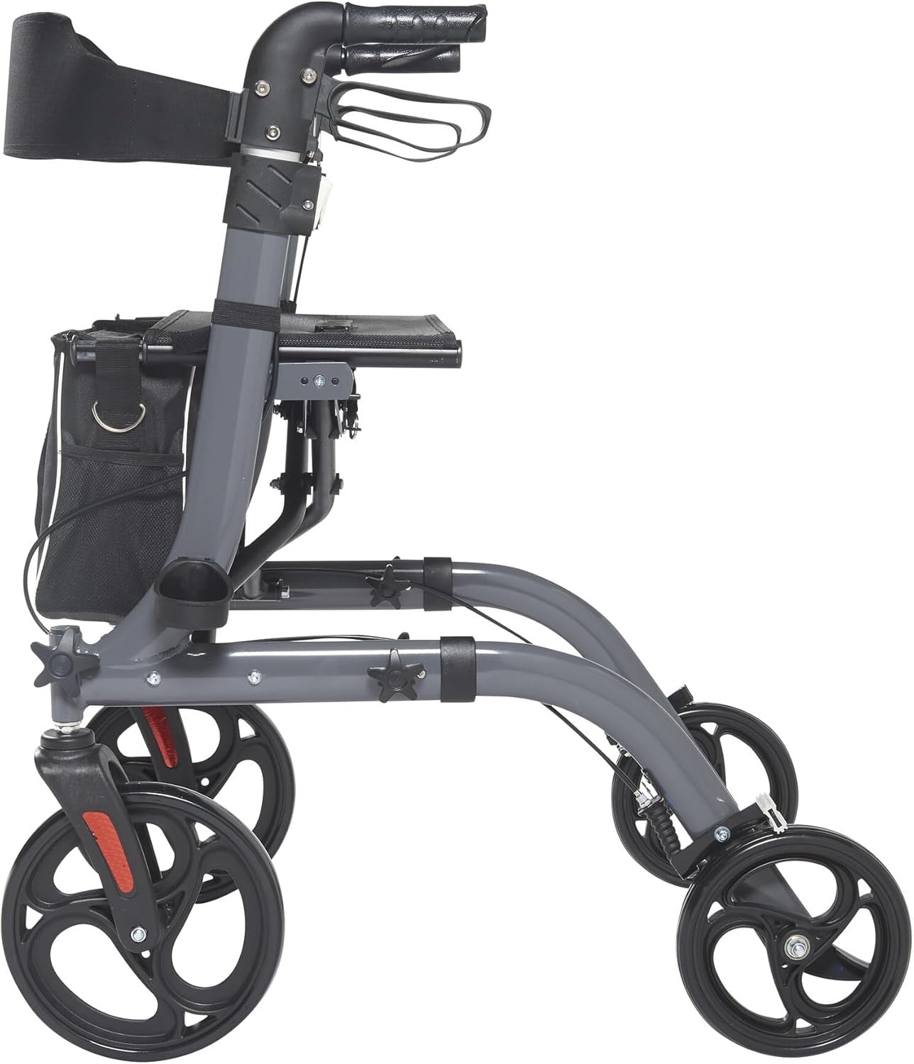 4 Wheel Rollator Walker Lightweight Folding Mobility Seat Brakes Bag