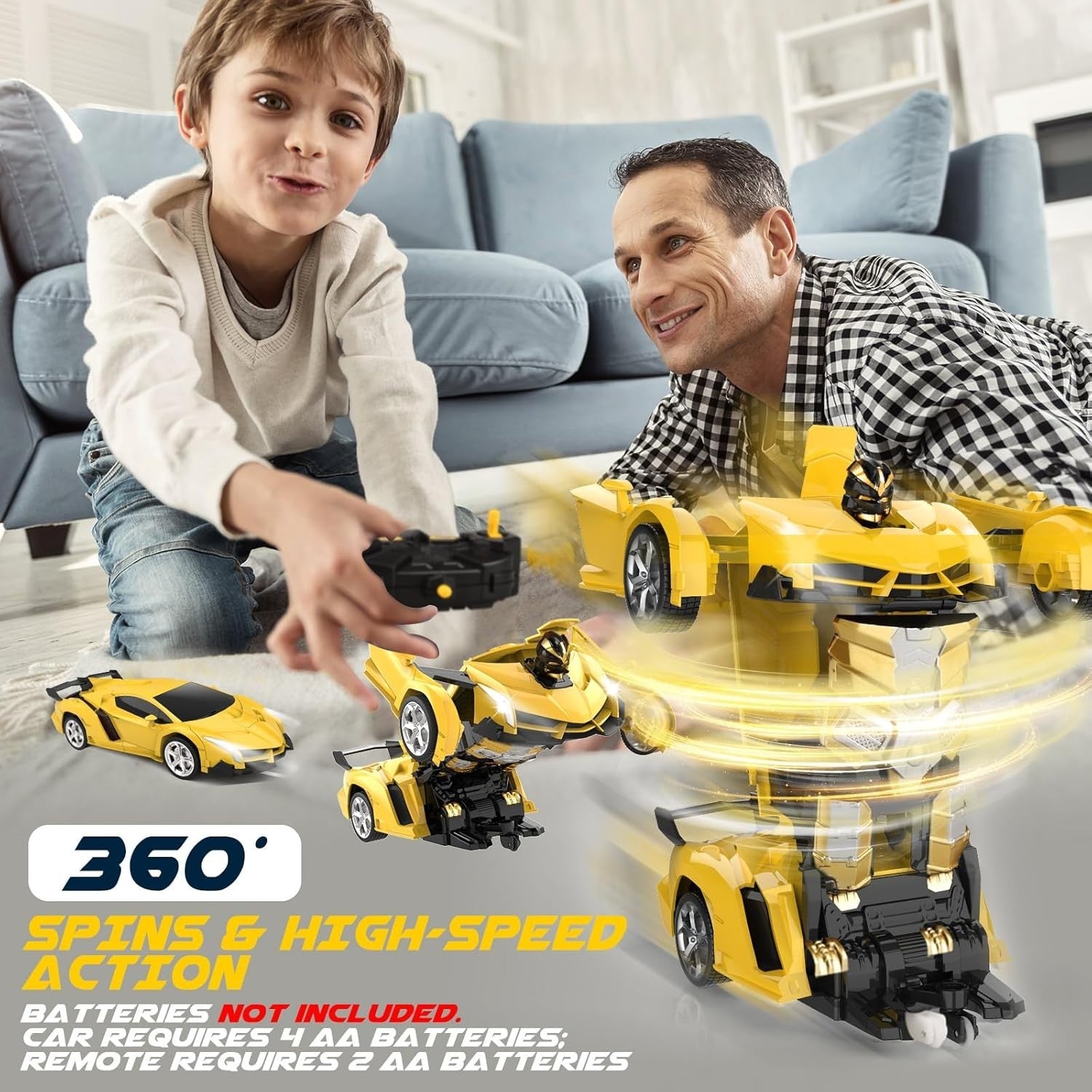 Transforming Robot RC Car 360° Drift Toy – Remote Control Gift for Kids 3–8+