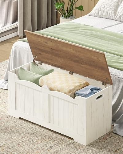 Wooden Storage Bench Lift-Top Trunk, Shoe Organizer for Entryway