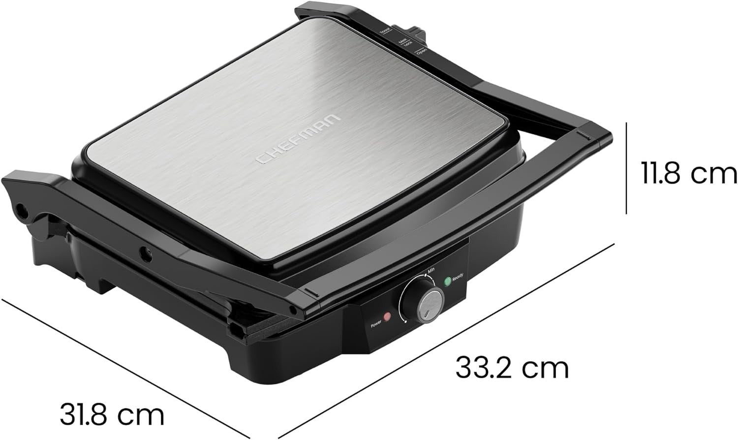4-Slice Panini Press & Indoor Grill, Adjustable Temp, Nonstick Plates