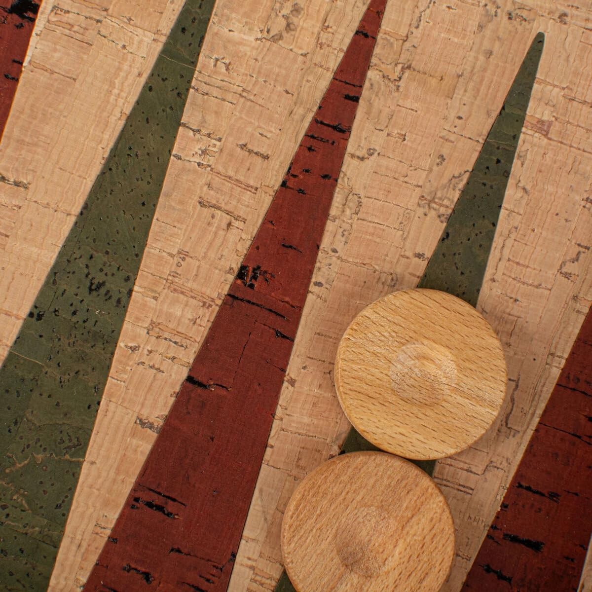 Luxury Backgammon Set 19 Inch Wooden Board with Natural Cork Surface