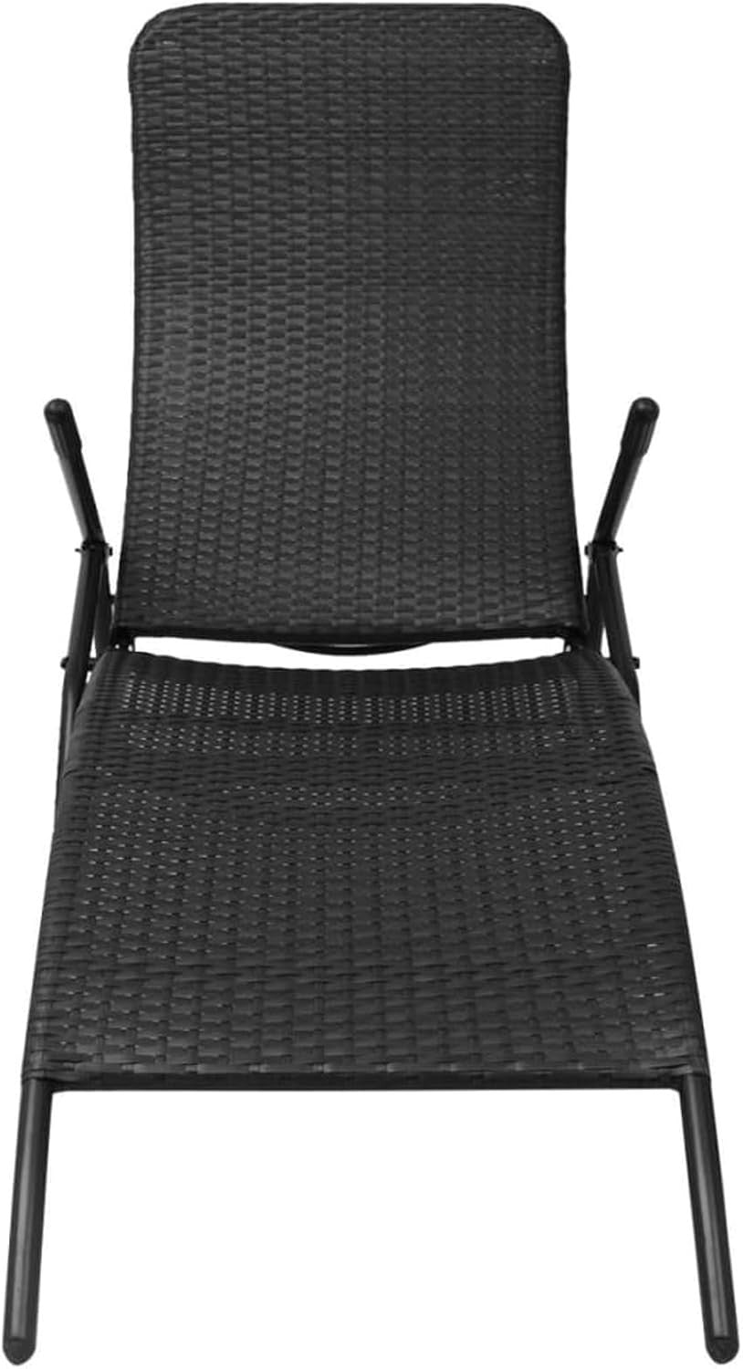 Rattan Folding Sun Lounger Chair Outdoor Patio Bed – Space Saving & Durable