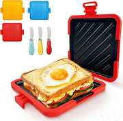 Microwave Toastie Sandwich Maker Panini Toaster Fast Cooking Red
