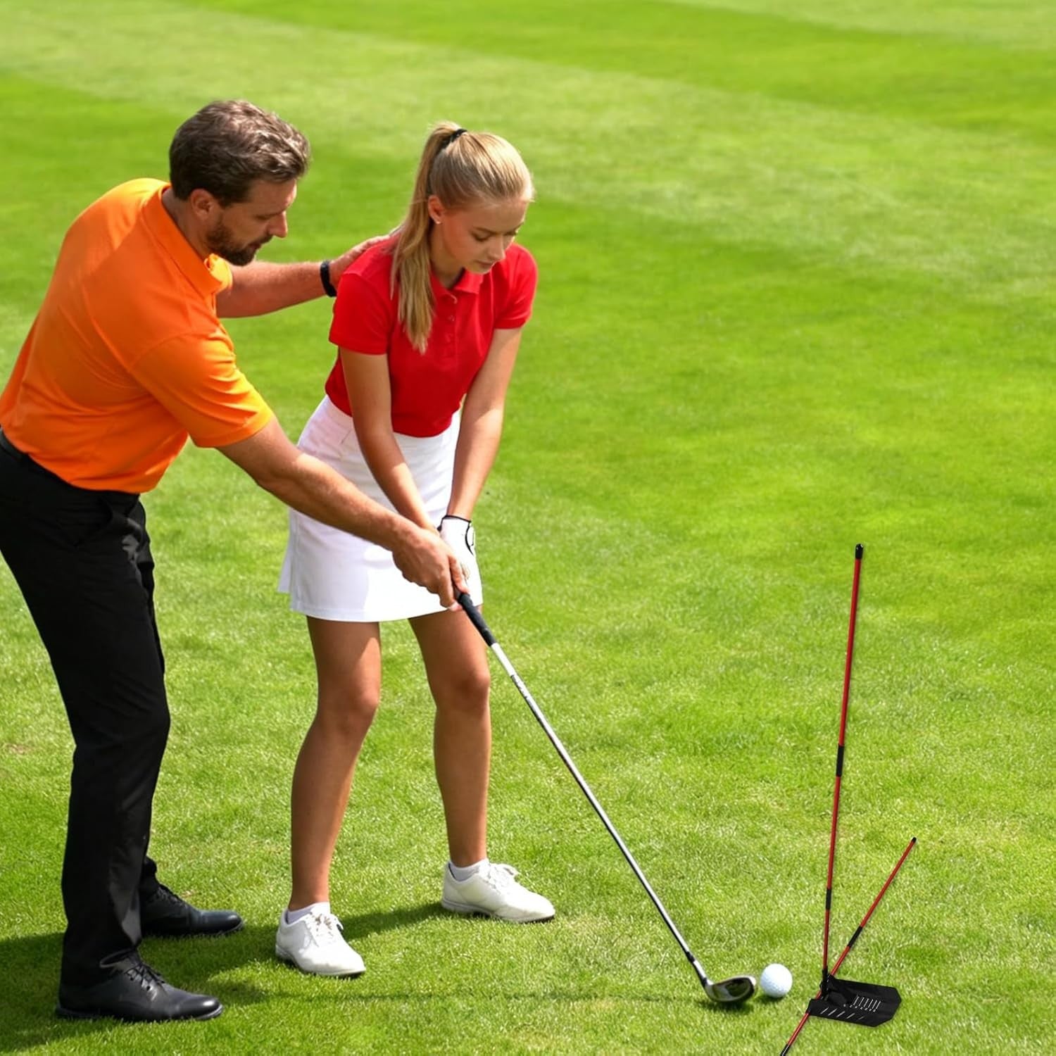 Golf Alignment Sticks Holder Swing Plane Path Trainer Aid