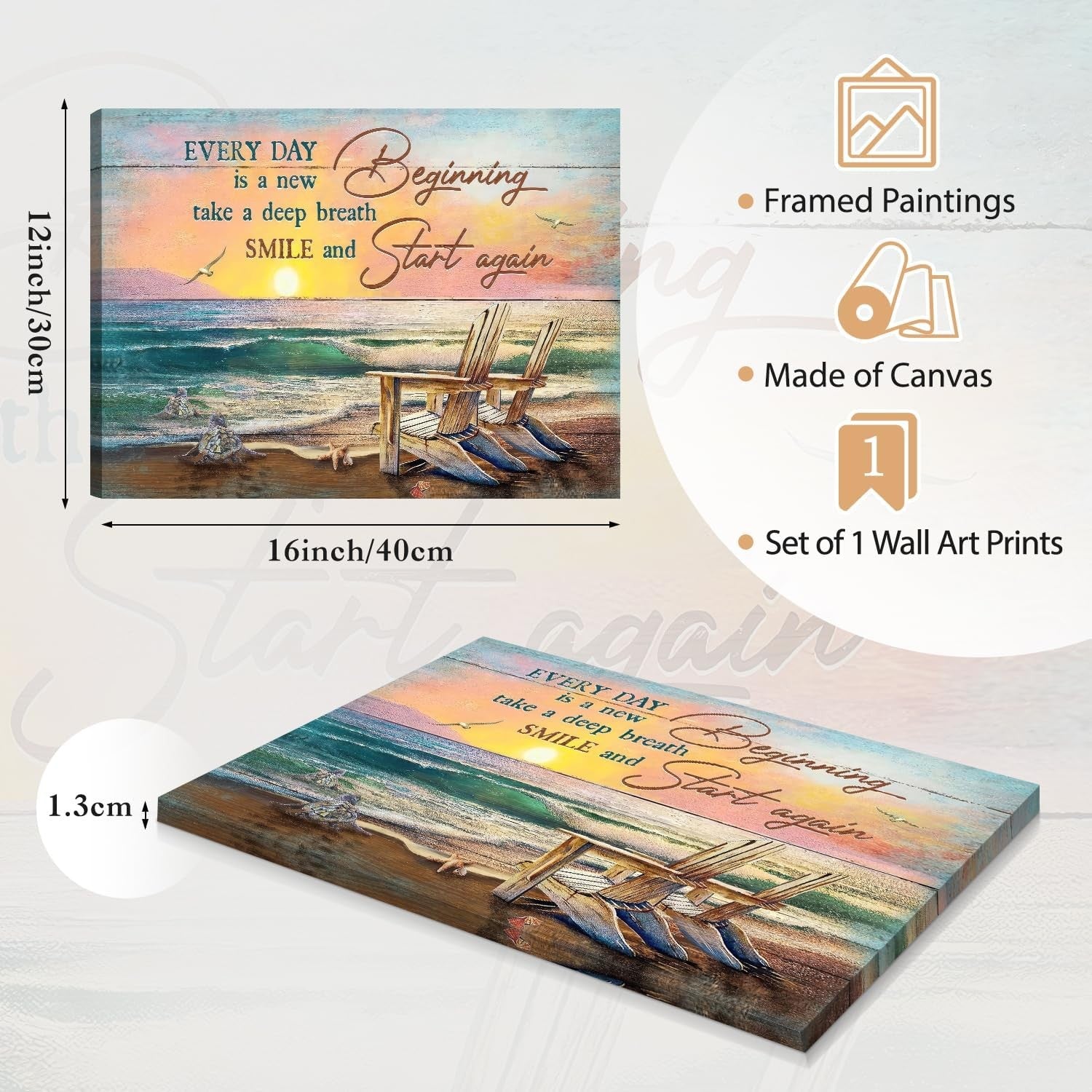 3Piece Fruit Canvas Wall Art 28x35cm Orange Lemon Strawberry
