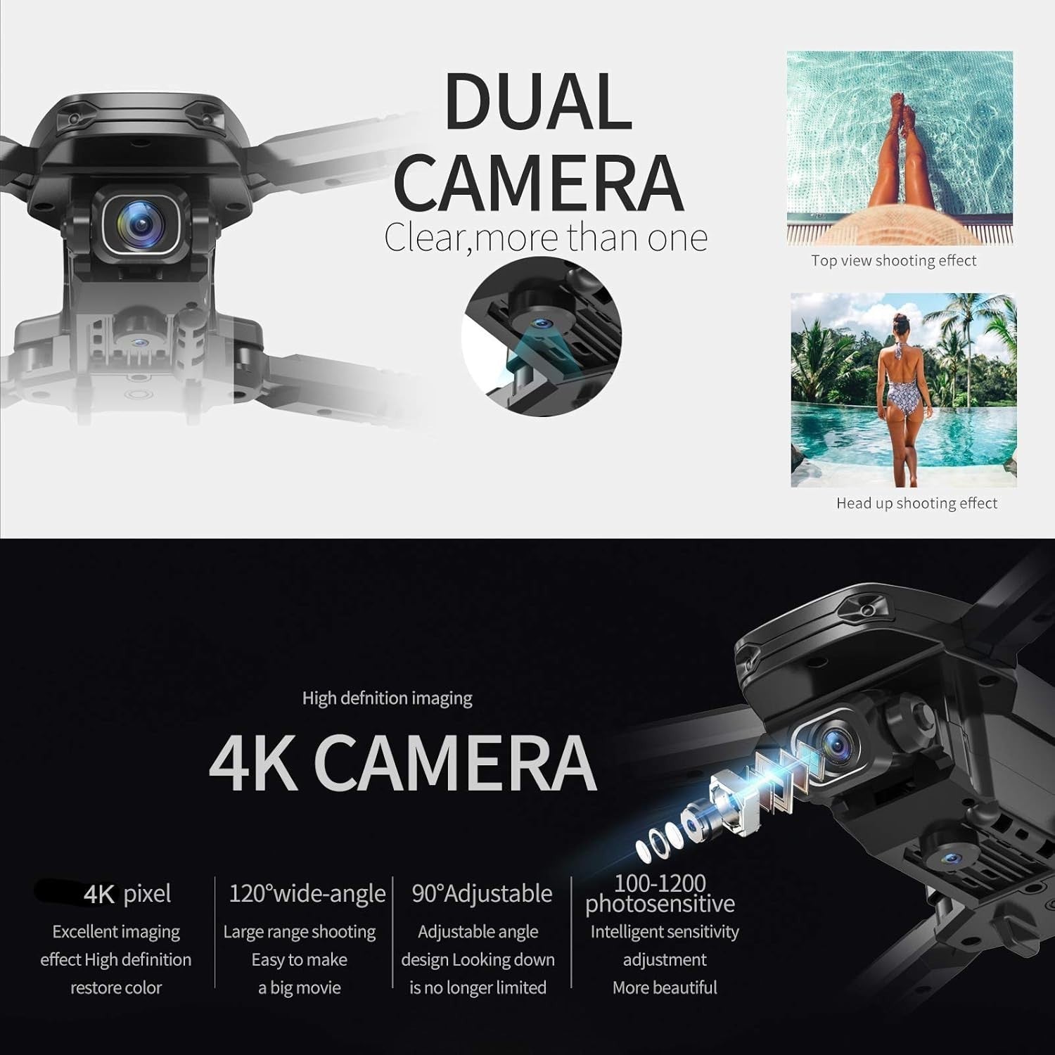 Foldable 4K RC Drone Quadcopter Kids Mini Camera Trajectory Flight
