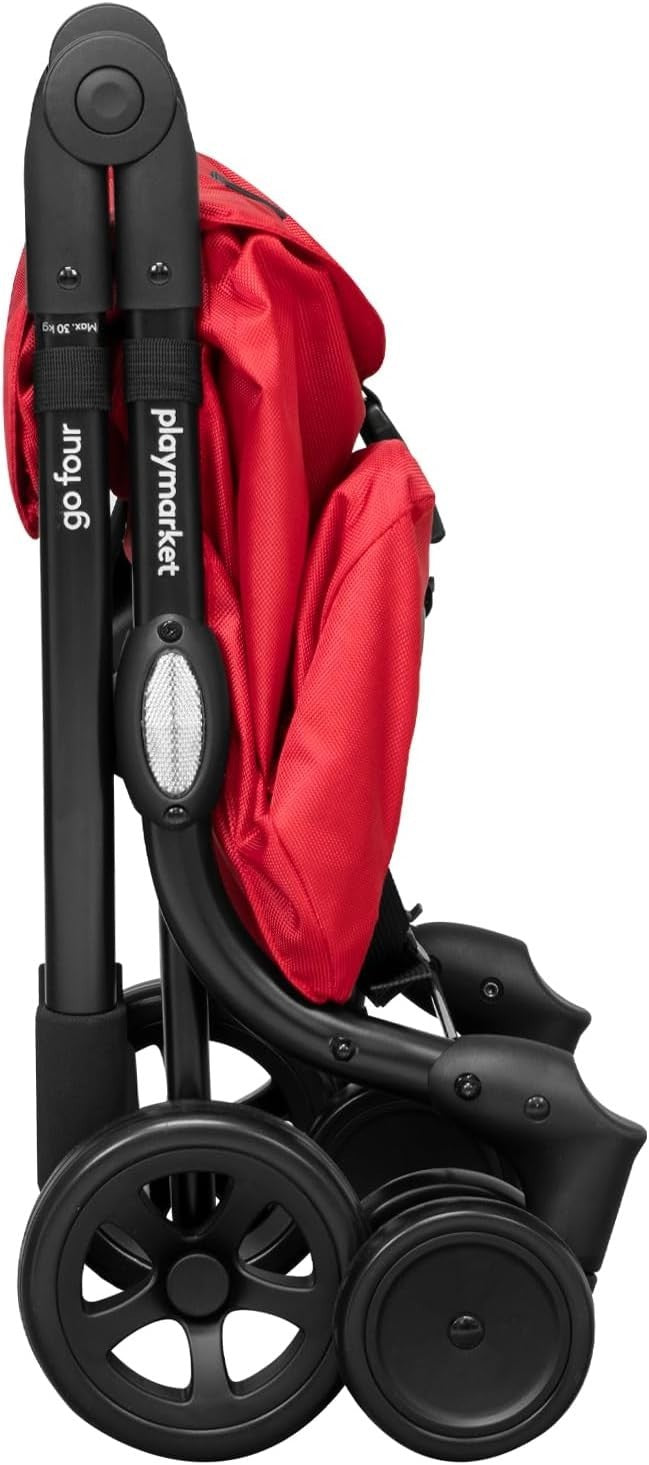 Red Folding 4-to-2 Wheel Shopping Trolley 43L Lightweight Aluminium Cart
