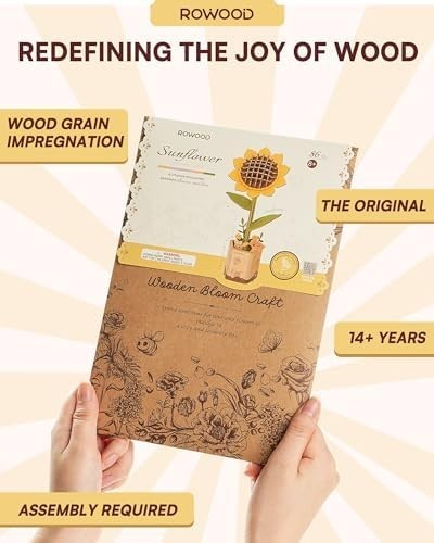 3D Wooden Sunflower Puzzle Kit – DIY Craft, Unique Home Decor Gift
