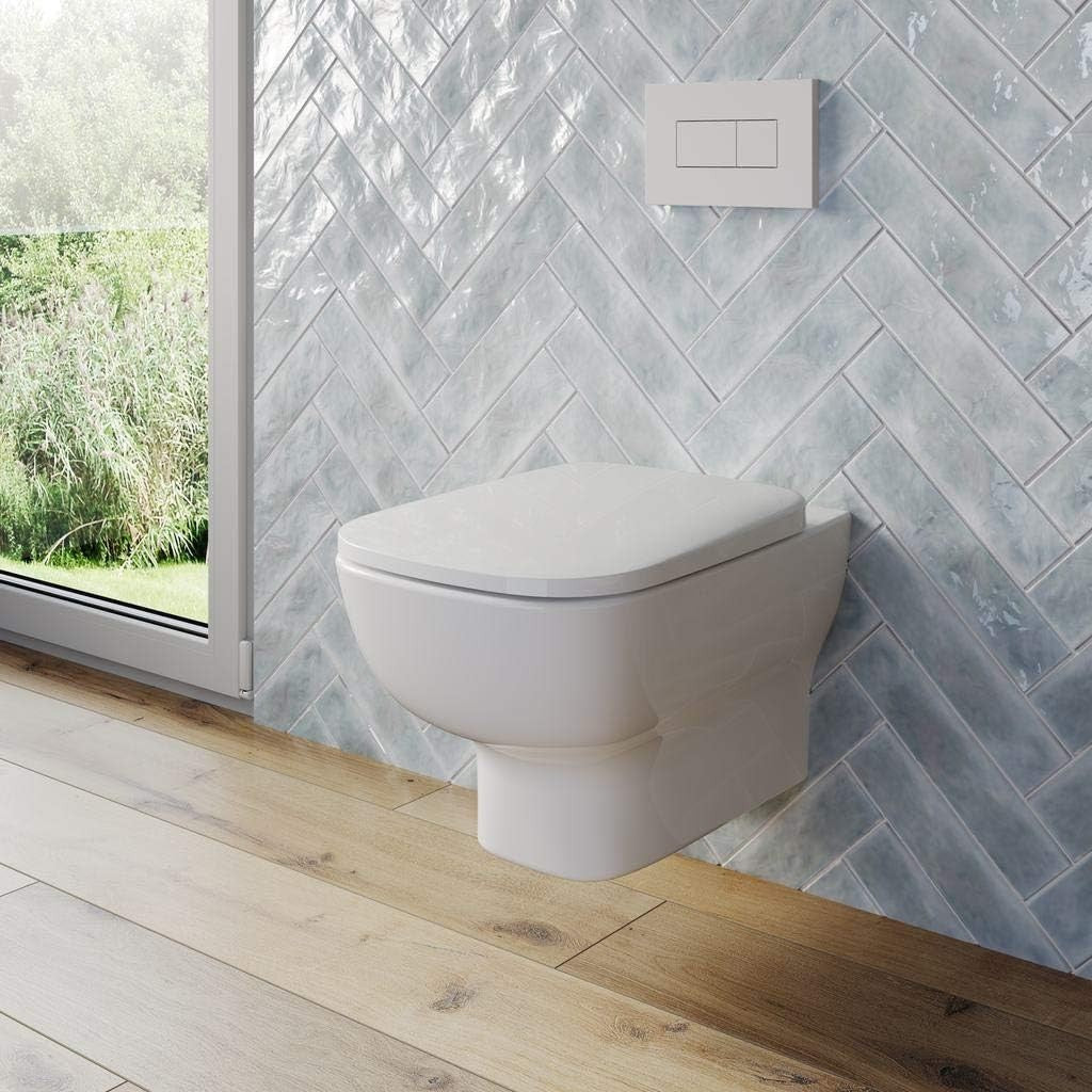 Esedra Slim Toilet Seat White Soft Close Wrapover Durable Duroplast