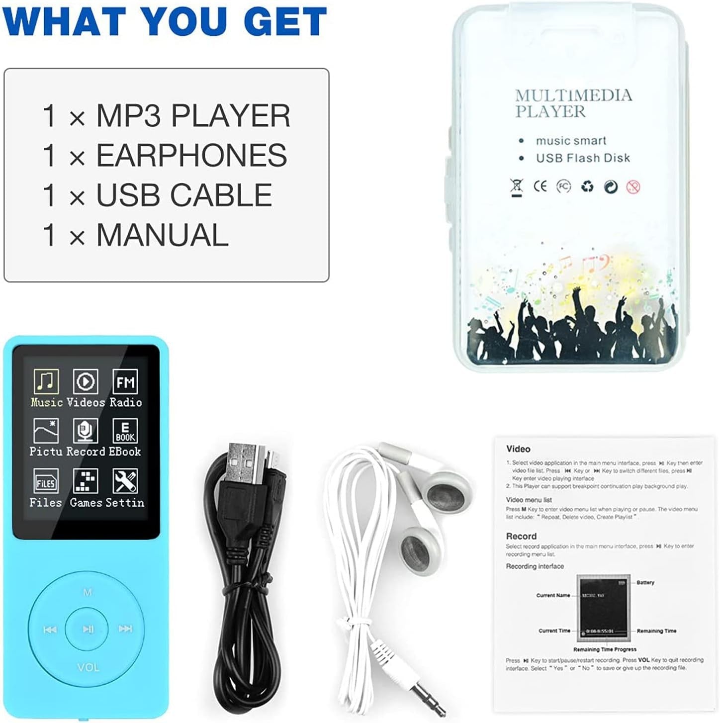 8GB MP3MP4 Music Player Portable HiFi FM Radio Voice Recorder
