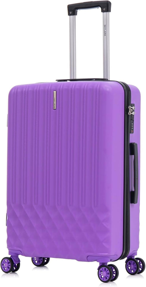 24 Inch Medium ABS Hard Shell Suitcase Lightweight 4 Spinner Wheels 66L