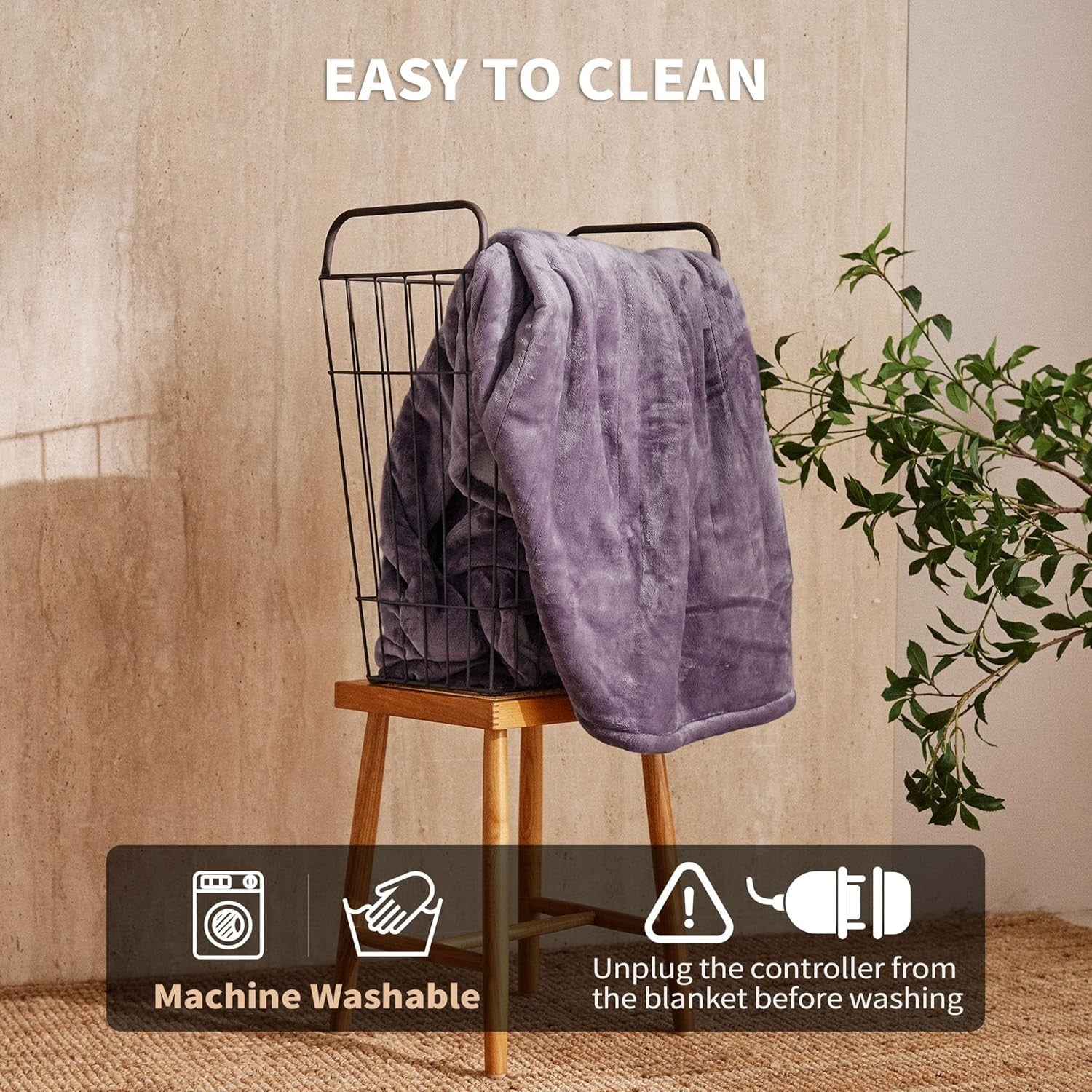 Electric Heated Throw Blanket 130x160cm 6 Heat Timer Washable Sofa Bed