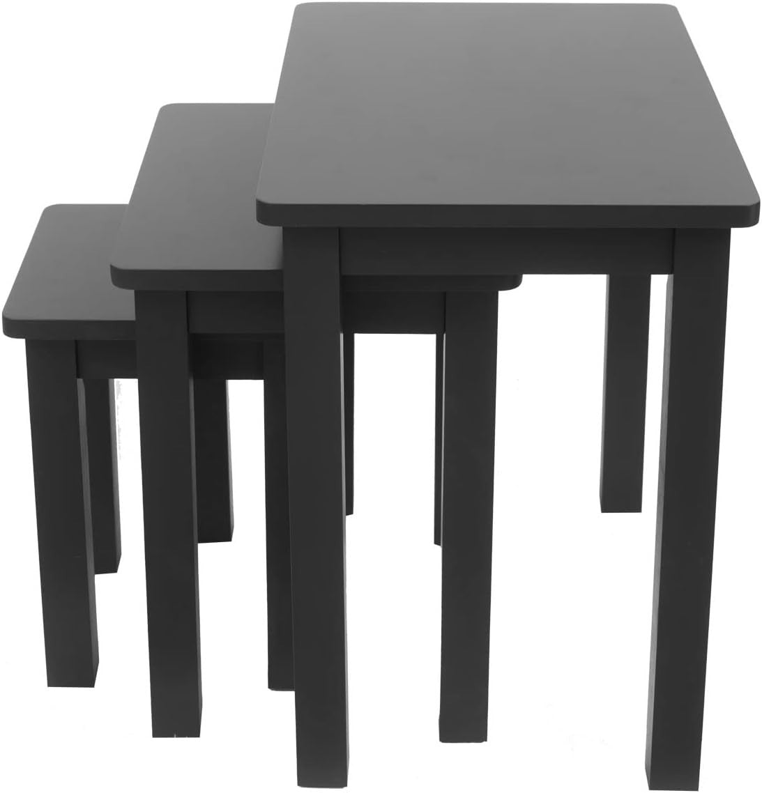 Space Saving Nesting Coffee Table Set Knight Dark Engineered Wood Small Rooms