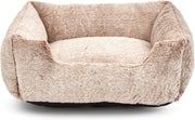 Medium Faux Fur Dog Bed 69x55x20cm Washable Non Slip Cream