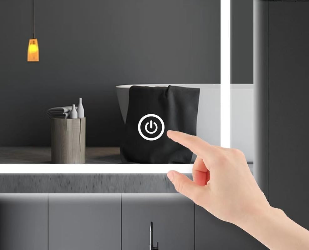500x700mm LED Bathroom Mirror Anti-Fog Dimmable Wall Light Touch