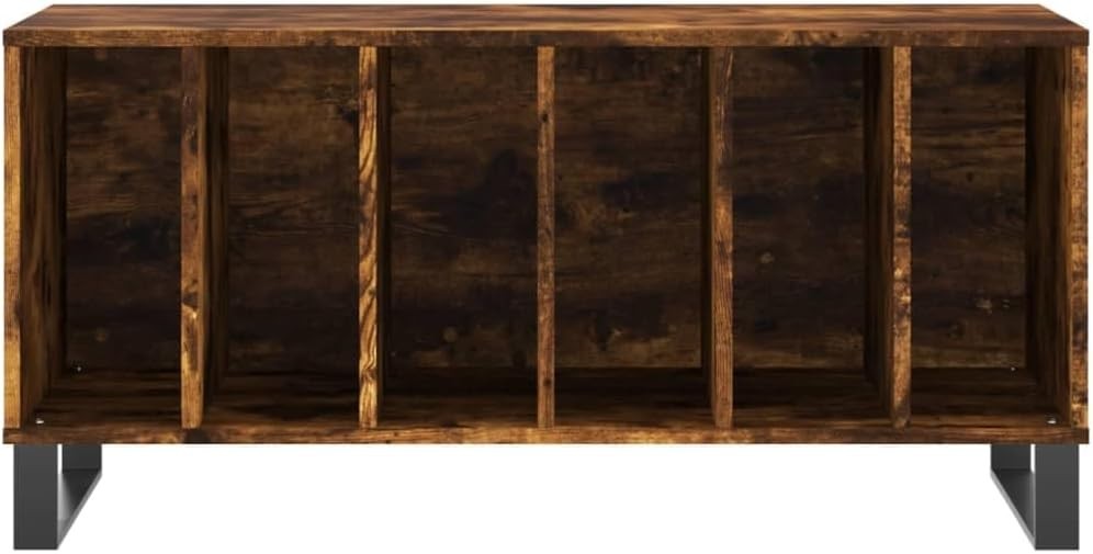 Durable Engineered Wood Vinyl Record Cabinet with Iron Feet & Sturdy Top