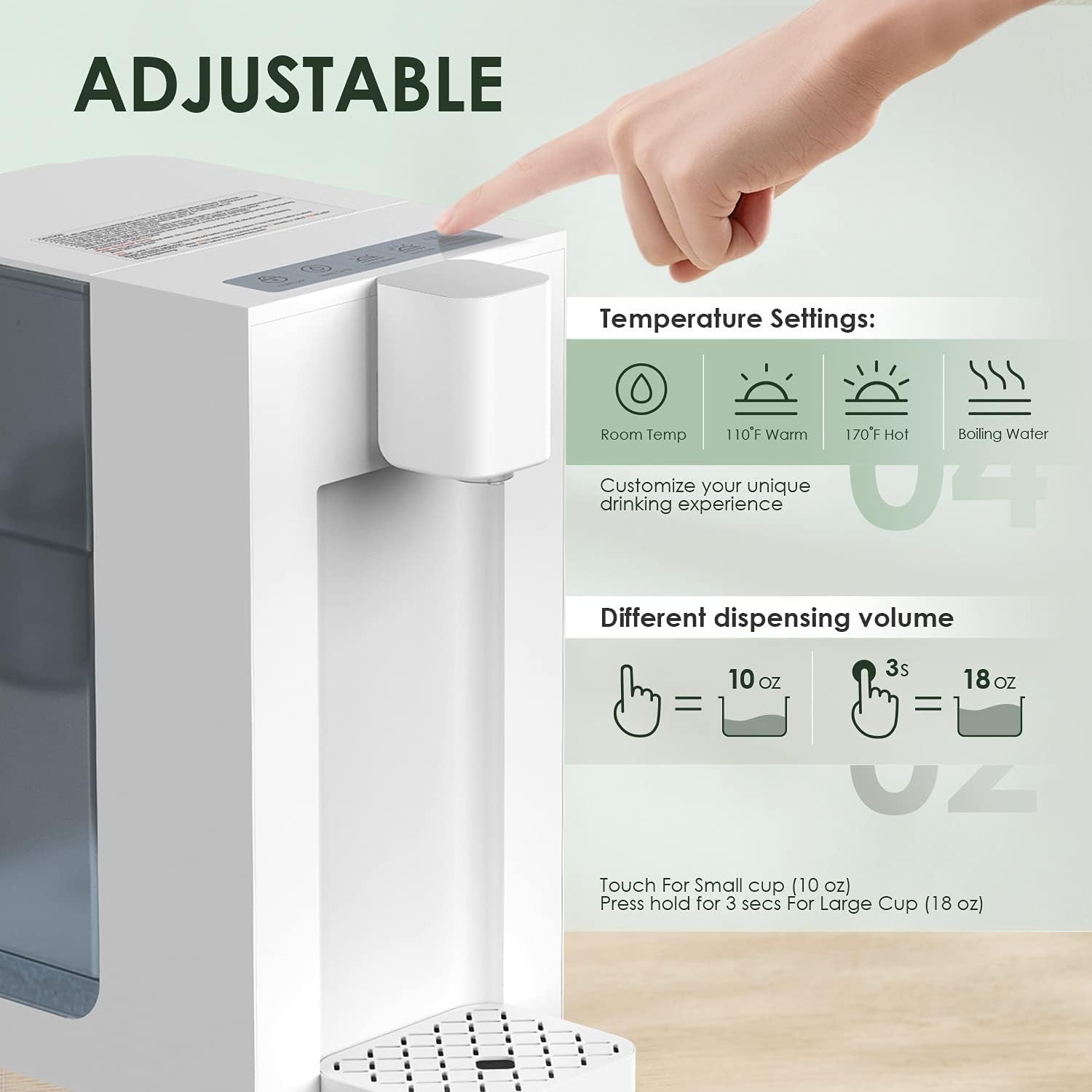 Instant Hot Water Filter Dispenser 3.5L Countertop PFAS Lead Removal