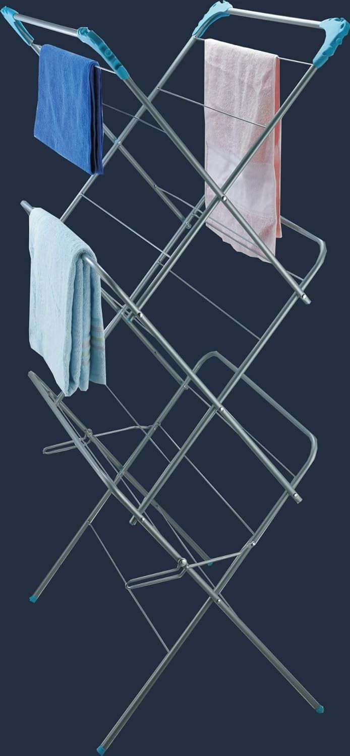 3 Tier Clothes Airer Indoor Drying Rack 14m Washing Line Foldable Stainless