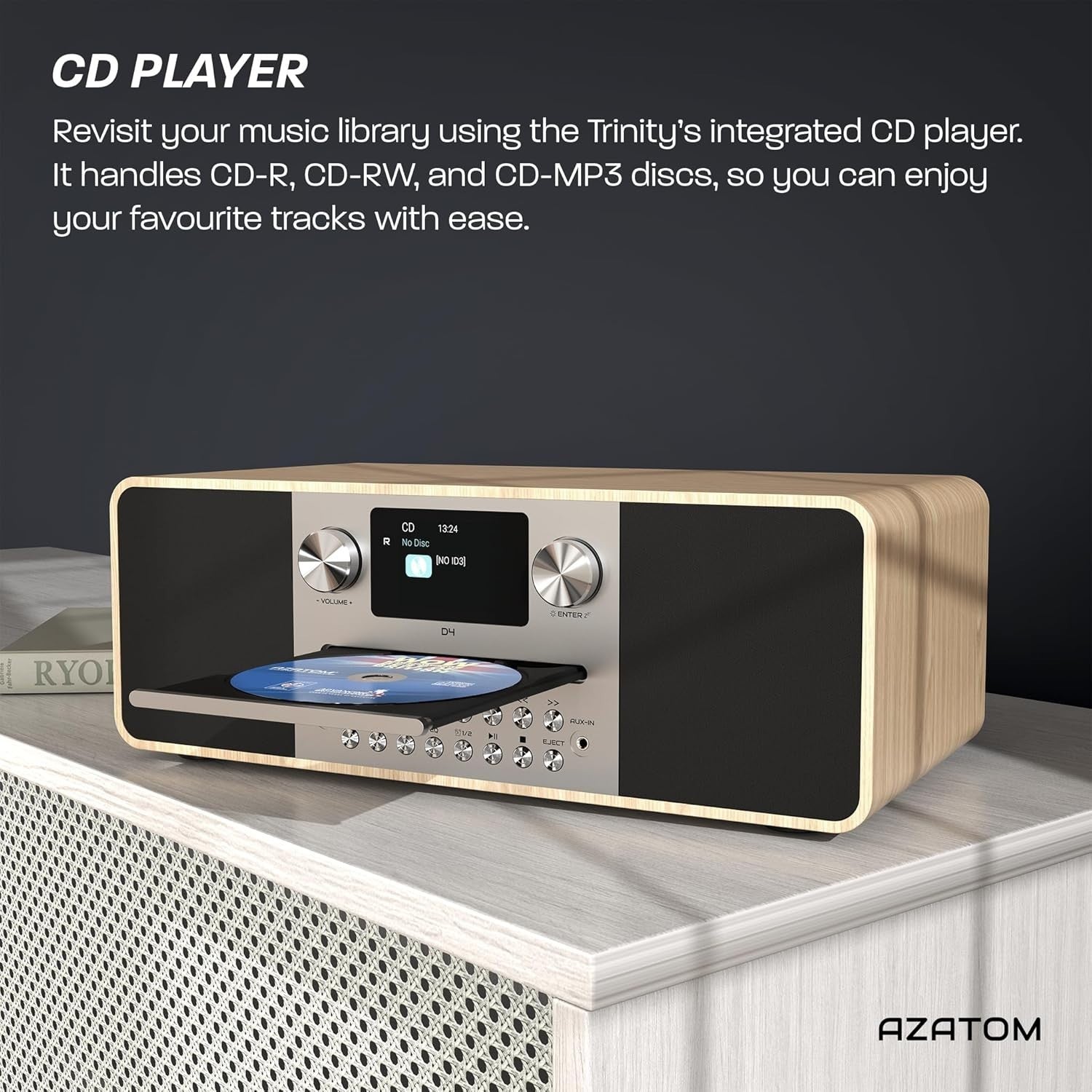 DAB/DAB+ FM Radio CD Player Bluetooth USB 60W Oak Home Audio