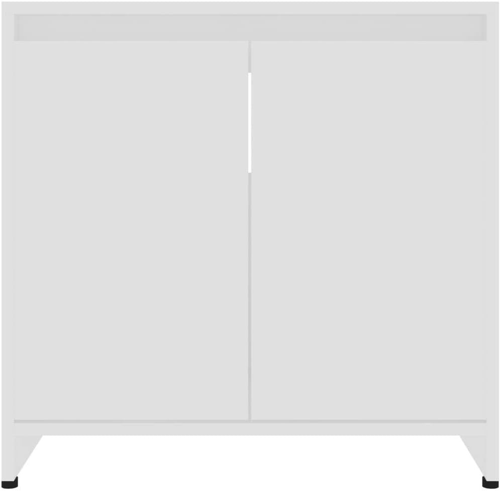 Modern White Bathroom Sink Cabinet – 2 Door Under Sink Storage Unit 60x61cm