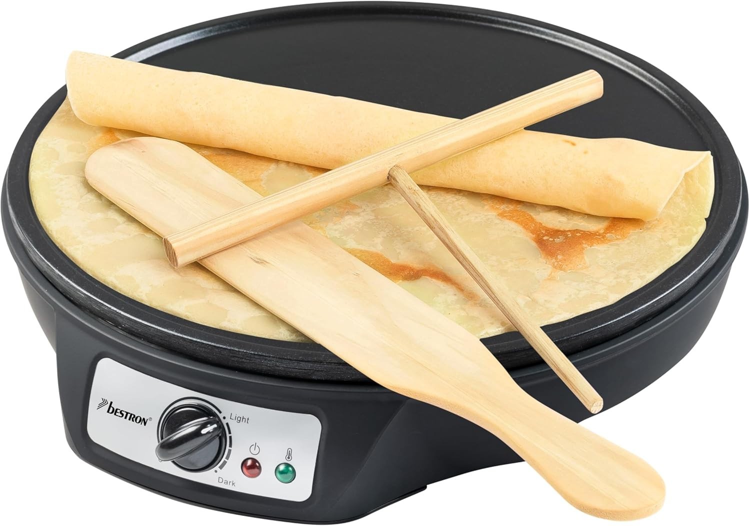 12" Electric Crepe Pancake Maker 1000W Non-Stick Hot Plate Adjustable Temp