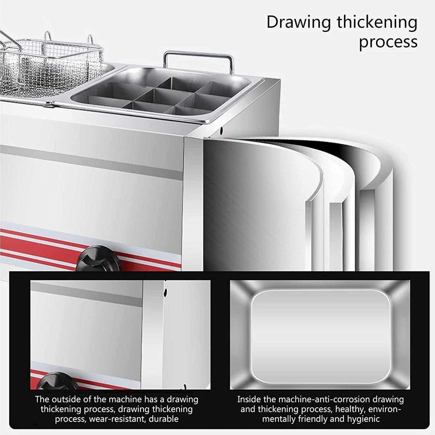 Commercial LPG Gas Deep Fryer Stainless Steel Countertop w Baskets