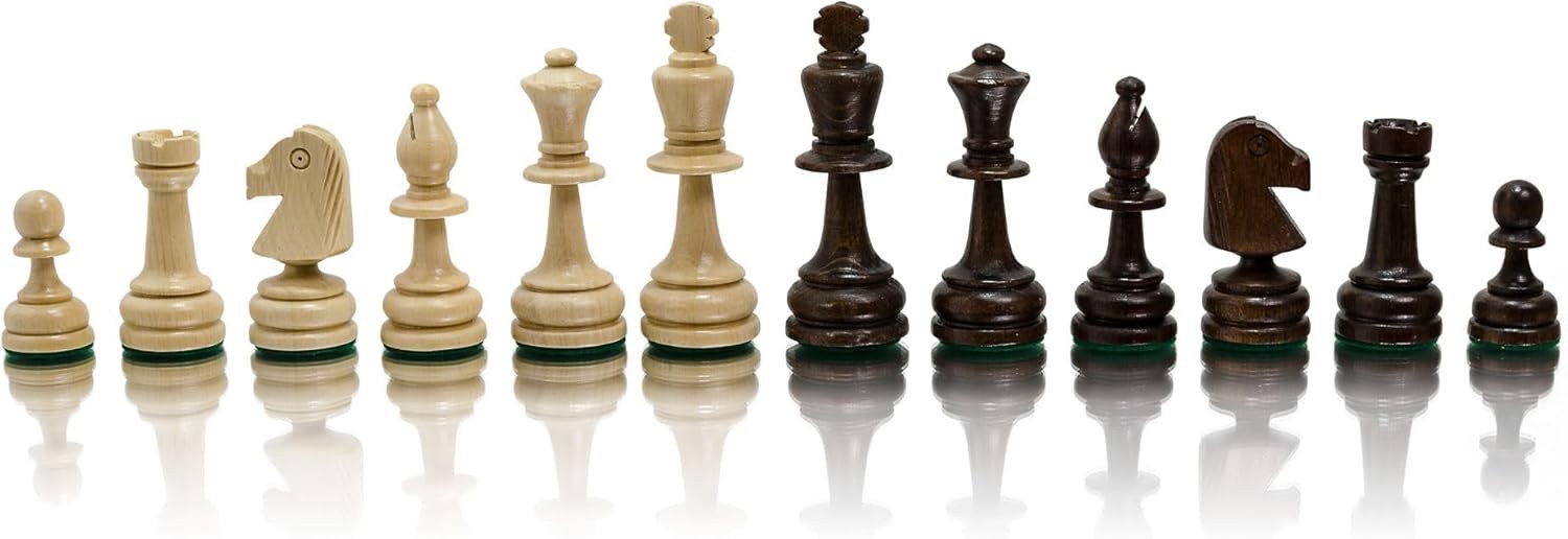 Staunton Tournament Wooden Chess Pieces Set | Handcrafted Weighted 85mm King