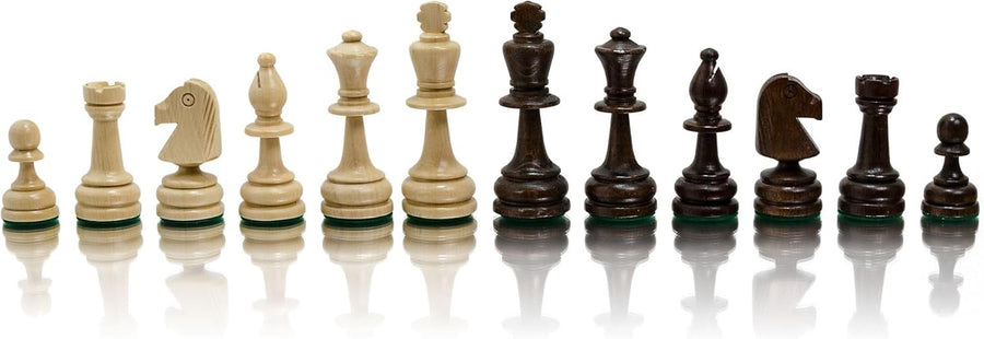 Staunton Tournament Wooden Chess Pieces Set | Handcrafted Weighted 85mm King