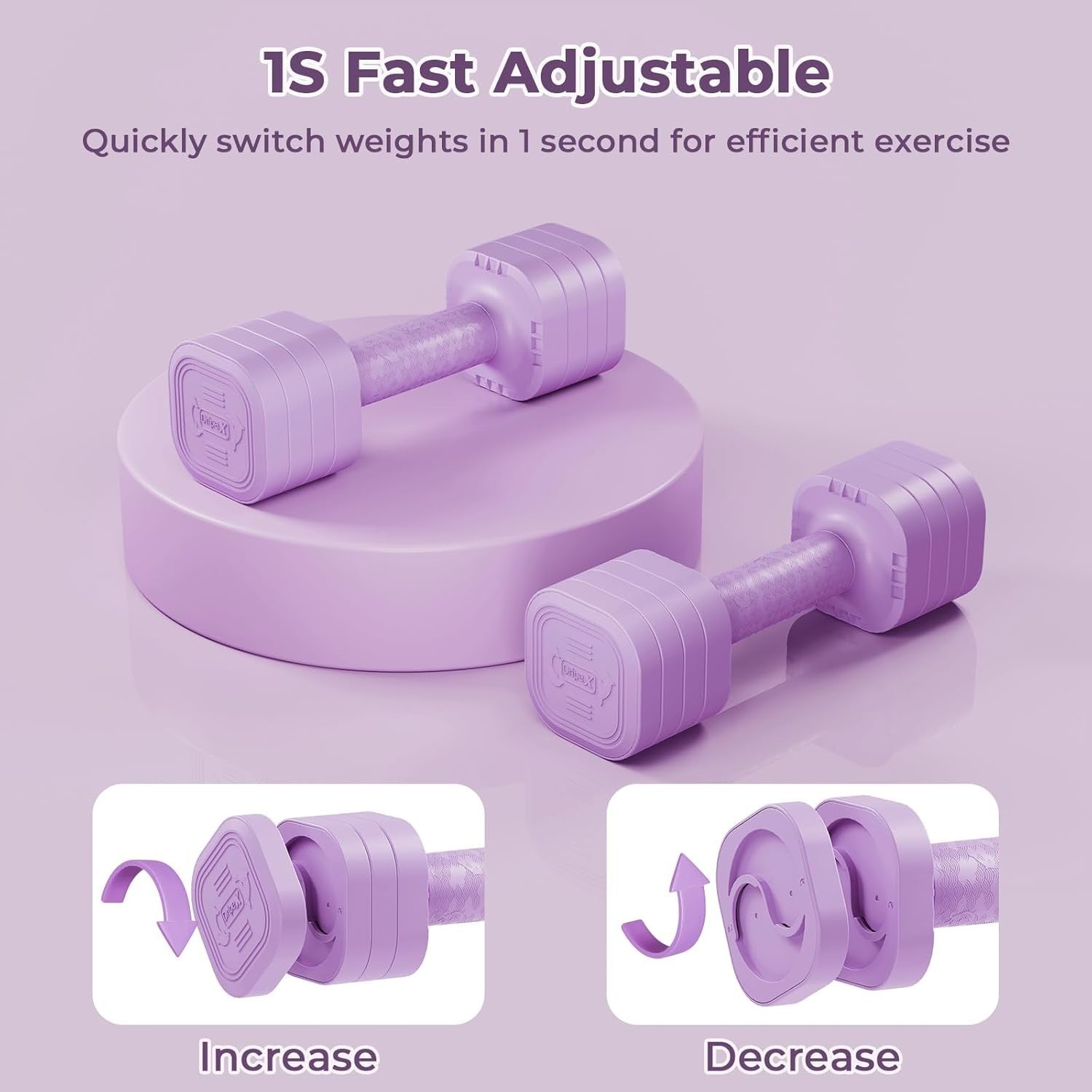 Adjustable Dumbbells 2.5KG Pair 4-in-1 Compact Non-Slip Fitness