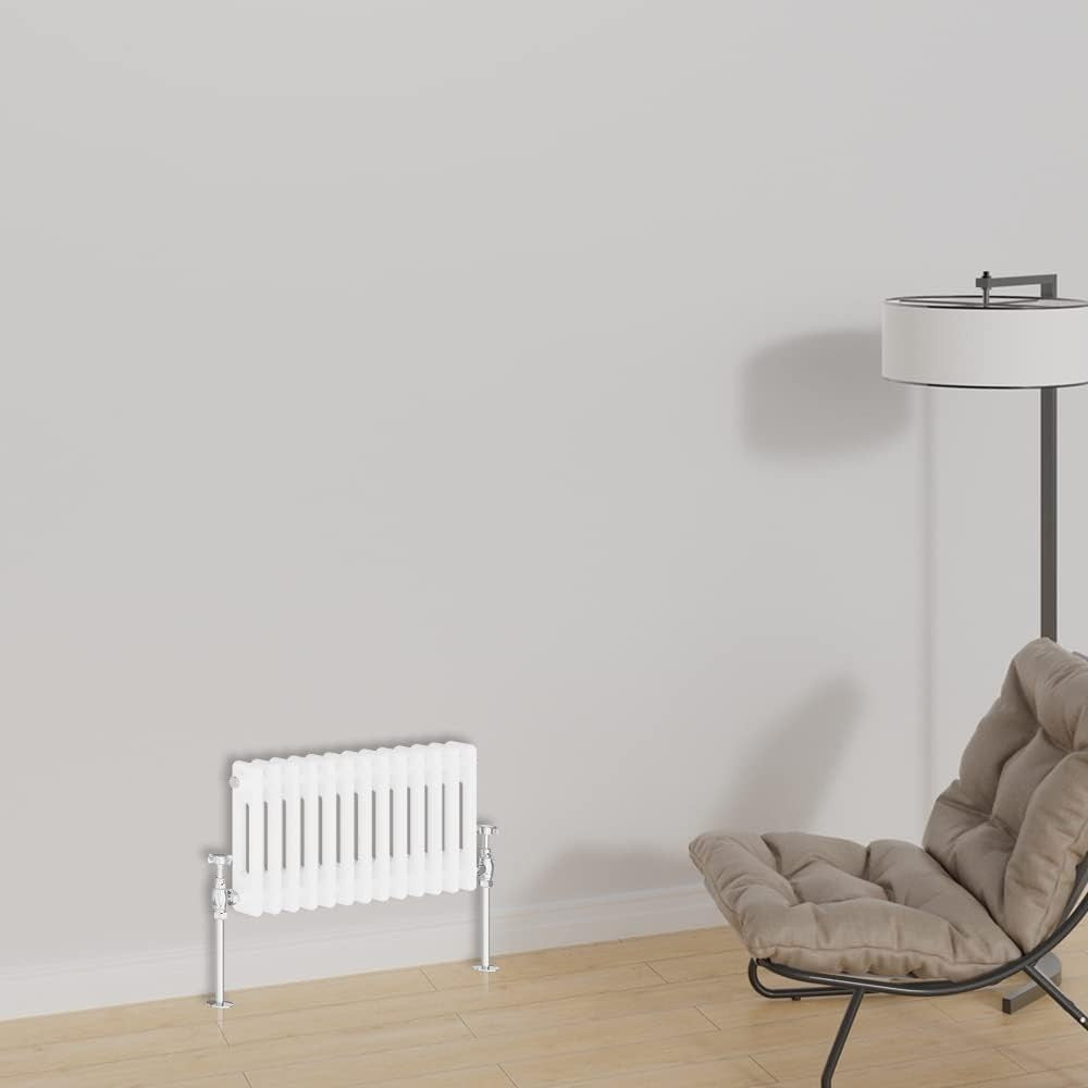 Horizontal Cast Iron Radiator 300x425mm Double Panel White Heating