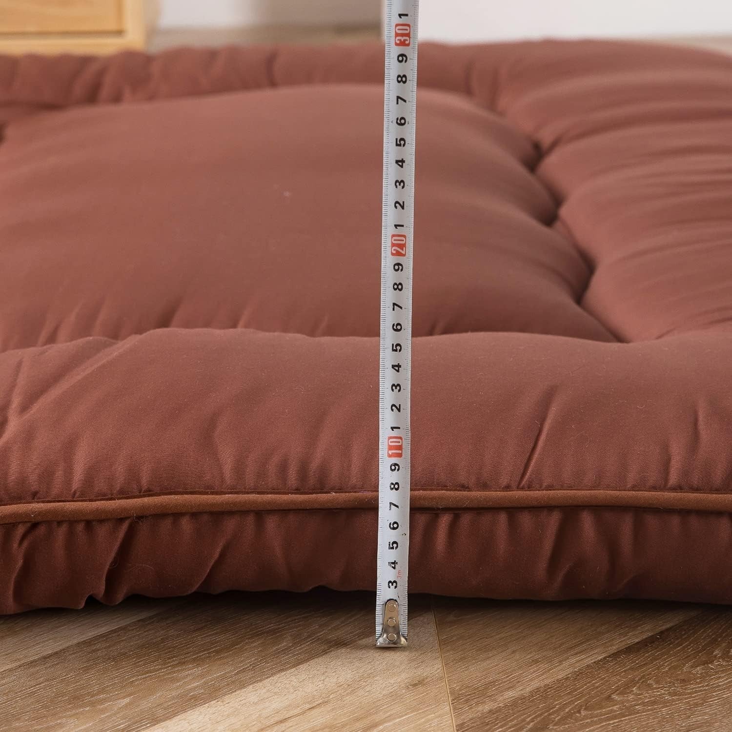 Coffee Foldable Futon Mattress | Thick Quilted Floor Sleeping Pad, Portable